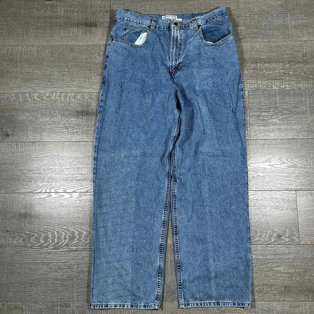 Vintage Old Navy Wide Leg Jeans Mens 36x32 Baggy Blue Denim Y2K Skate 2002